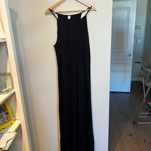 Old Navy Sleeveless Waist-Defined Maxi Dress Size Large Black